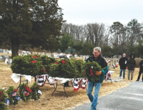 One hundred fifty wreaths are placed in Blades Cemetery through Wreaths Across America